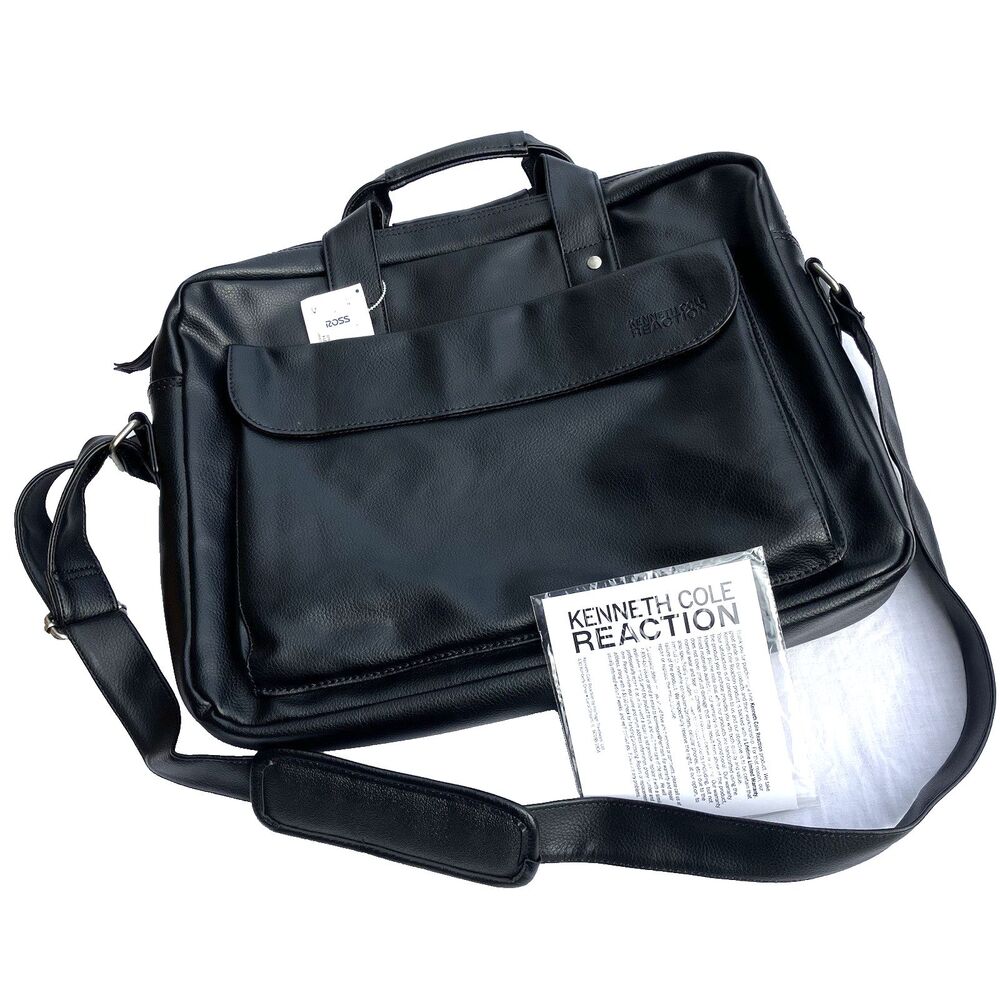 Kenneth Cole Reaction NEW Briefcase Laptop Messenger Bag 532295X Pebbled Black